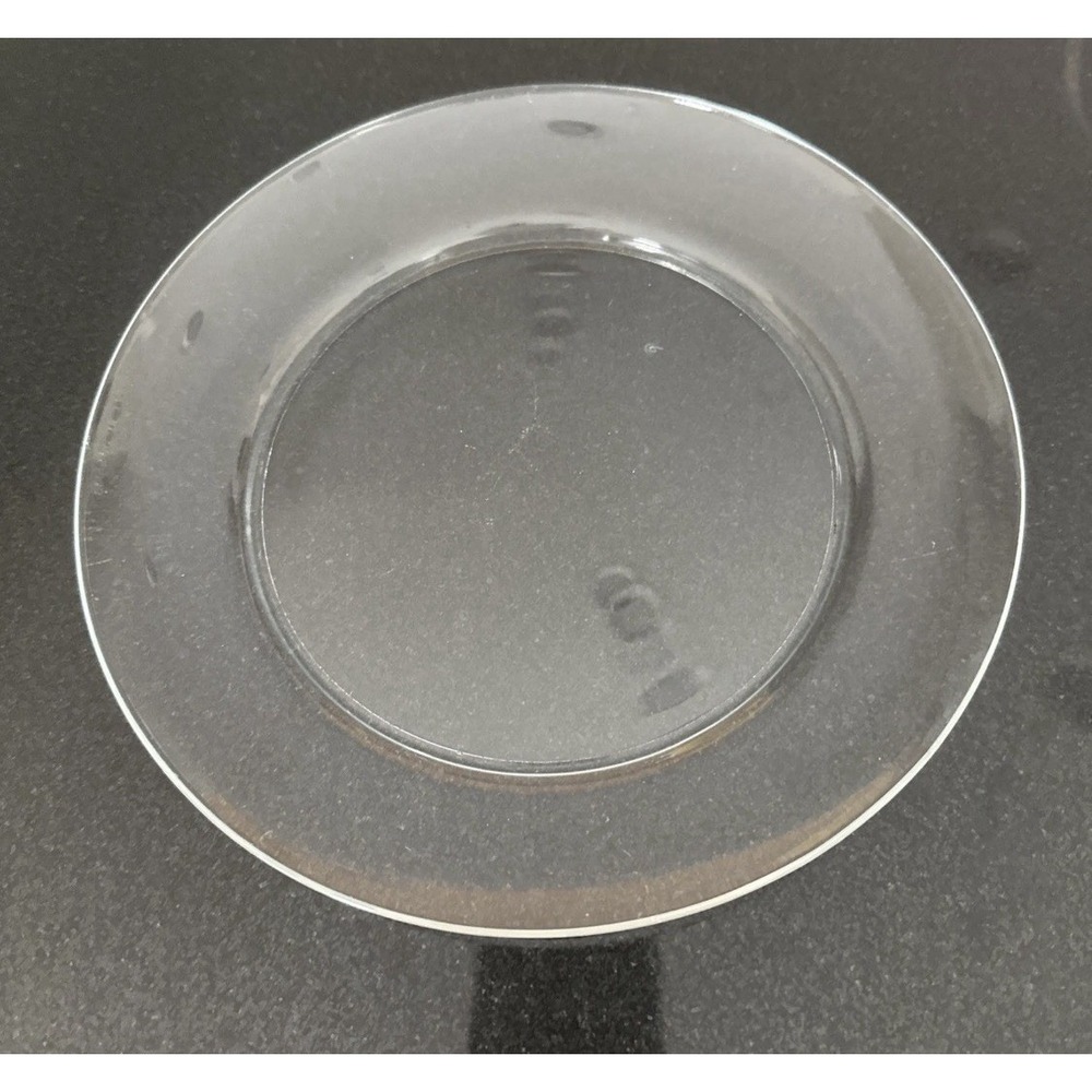 Clear Glass Dinner Plates 10.5" - Deep Center Rimmed Pasta/Salad Bowls Set Of 4